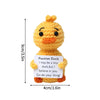 Handmade crochet positive duck doll with an inspirational message