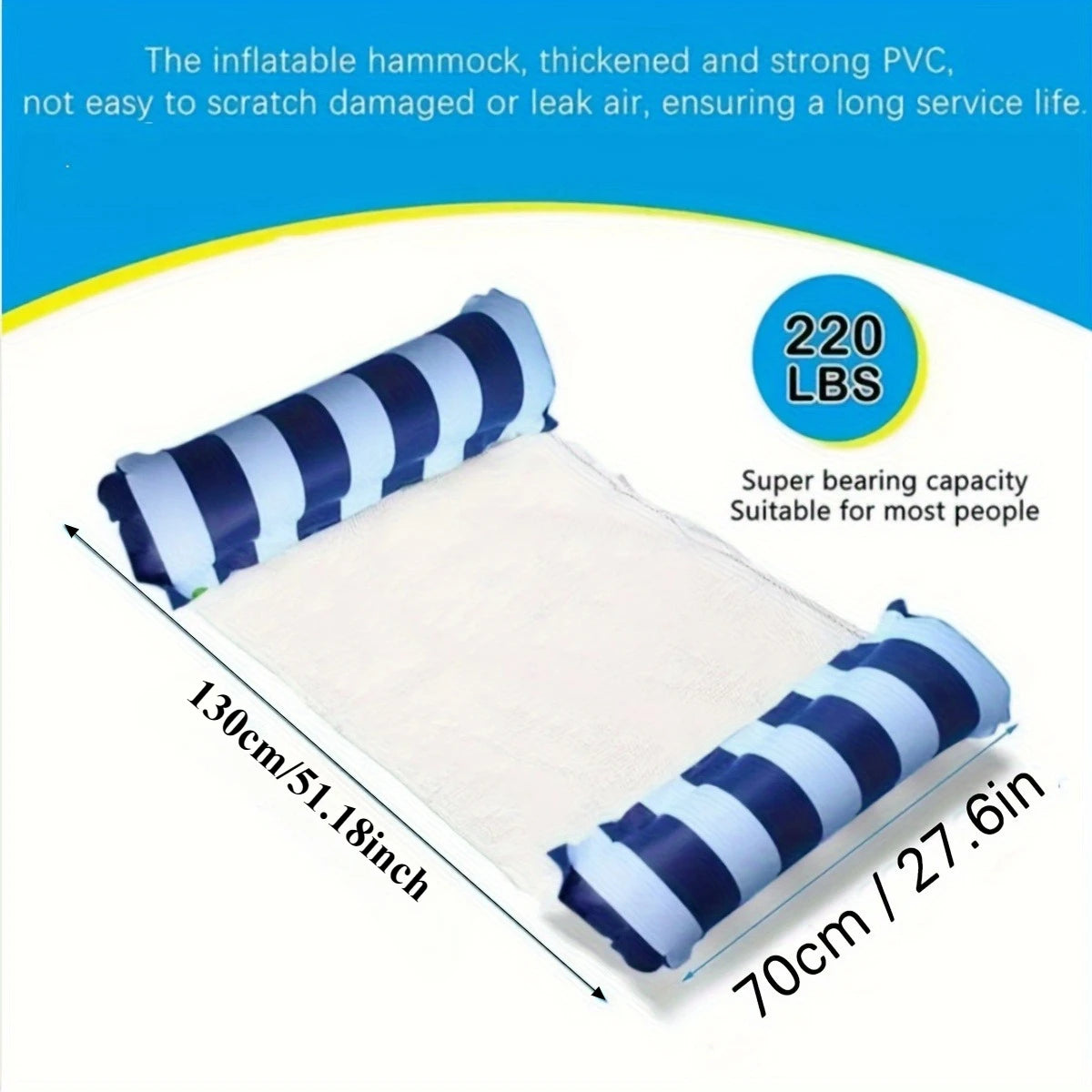 Inflatable Pool Hammock Lounger for Adults and Teens