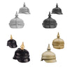 A set of military building blocks featuring gun and helmet accessories in gray, black, and gold finishes.