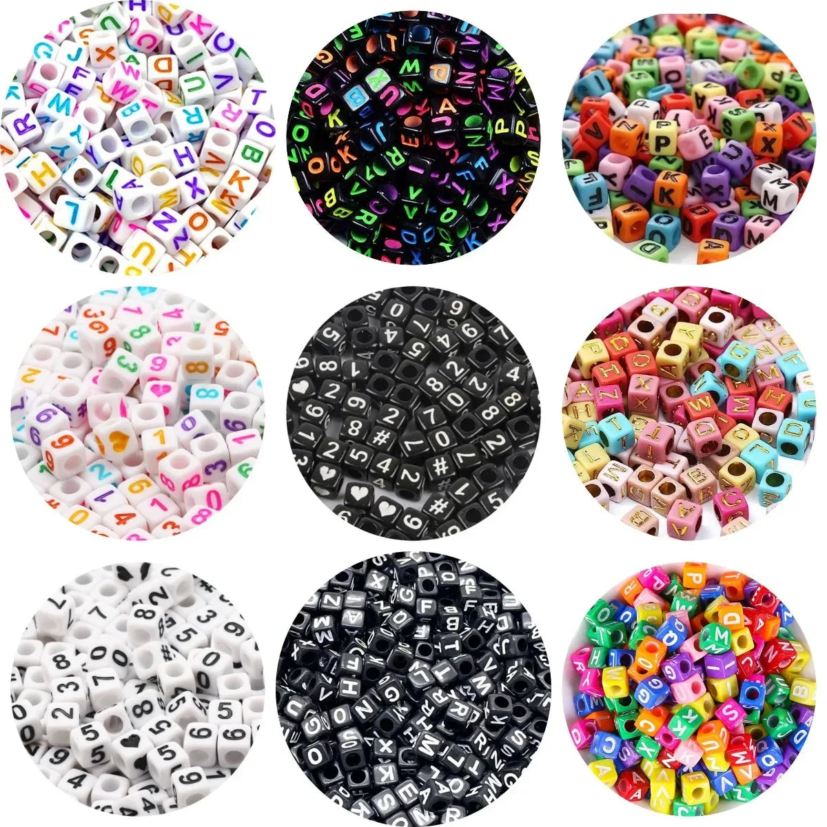 Acrylic Alphabet Beads for Jewelry Making - Mixed Letter Cubes