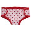 Pink and red polka dot soft doll underwear for 18-inch dolls