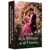 A box of the Oracle de la Romance et de l'Amour deck featuring a couple in a lush pink rose garden.