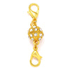 A gold-colored magnetic lobster claw clasp used for jewelry making.