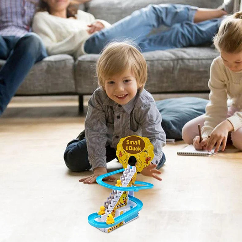 Electric Duck Stair-Climbing Toy with Lights and Music