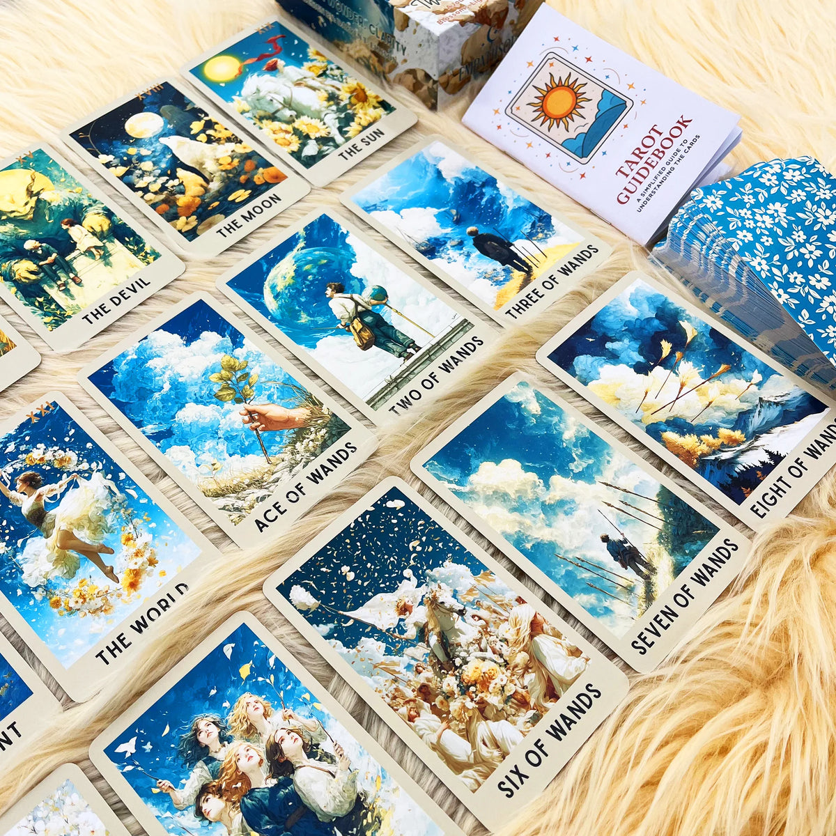 Petal Sky Tarot Deck – 78 Cards with Illustrated Guidebook