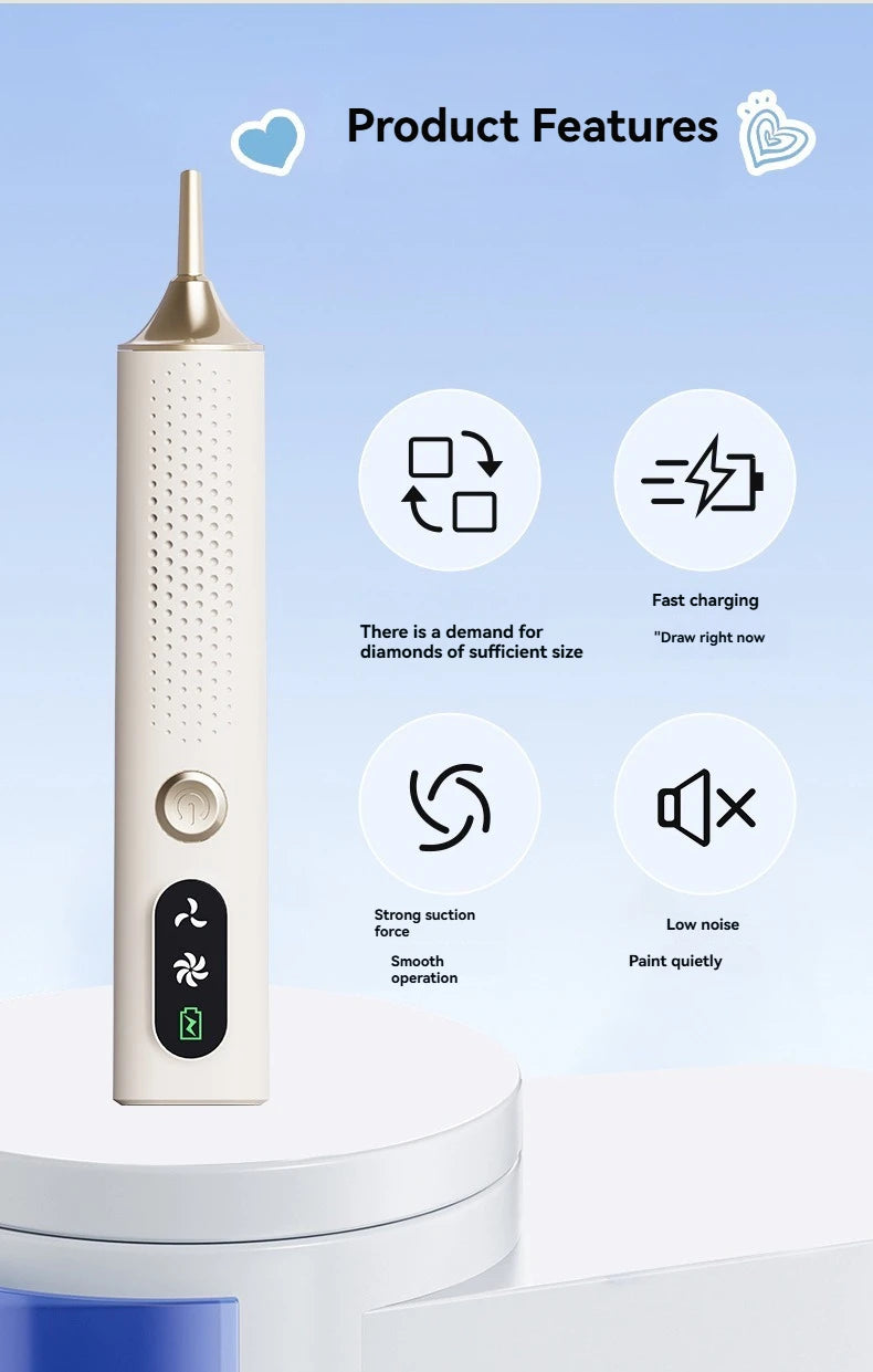 Cordless Electric Diamond Art Pen with Vacuum Suction
