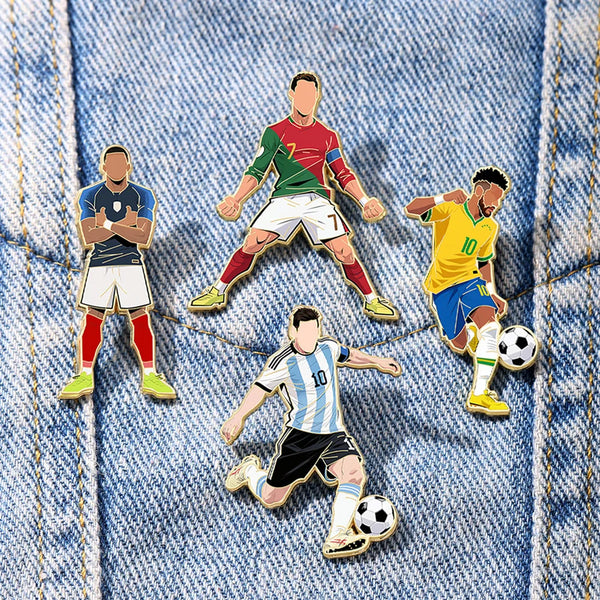 Cartoon Football Player No. 7 Enamel Pin