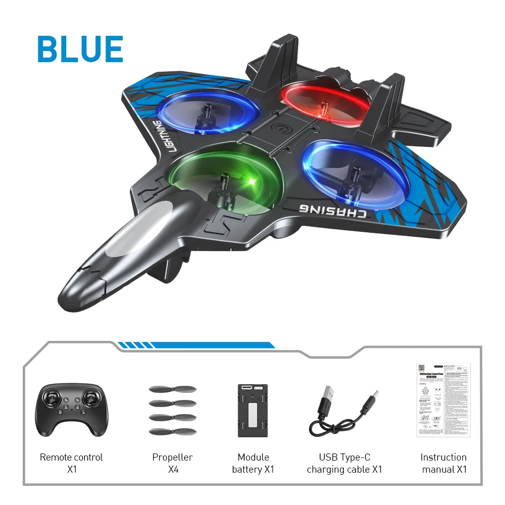 Foam RC Stunt Airplane with LED Lights and 360° Flips