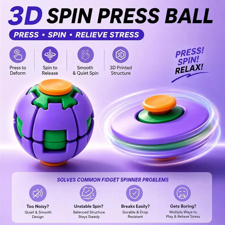 Fidget Gear Ball – Smooth Rotating Stress Relief Desktop Toy