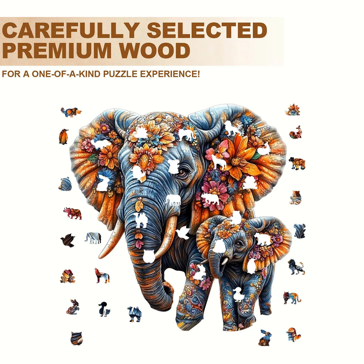 Premium Wooden Jigsaw Puzzle – Villa Peacock Owl Landscape