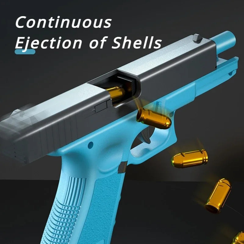 Automatic Shell Ejecting Pistol Toy with Realistic Blowback Action