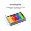 A set of six brilliant colored ABS plastic sponge ink pads in a rectangular container for crafting and stamping.