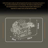 A detailed model of a horizontally opposed V8 engine built from metal components.