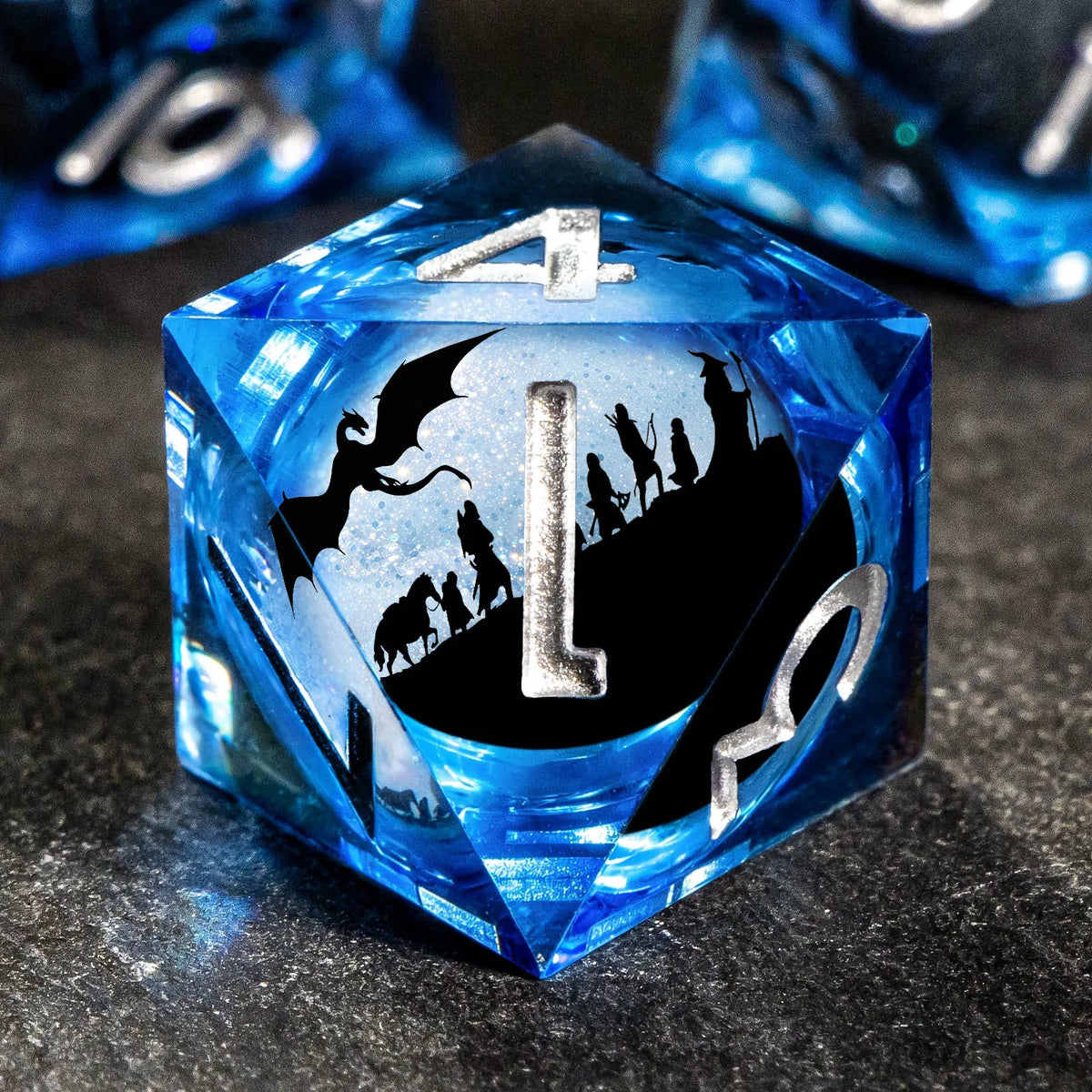 Liquid Core Polyhedral Dice Set for RPG Games