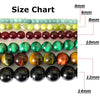Size chart showing various natural map jasper loose beads ranging in size from 4mm to 14mm.