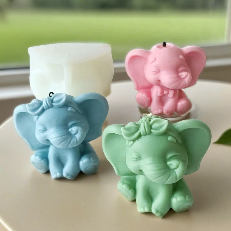 Cartoon Elephant Silicone Mold for Candles, Soap & Resin Crafts