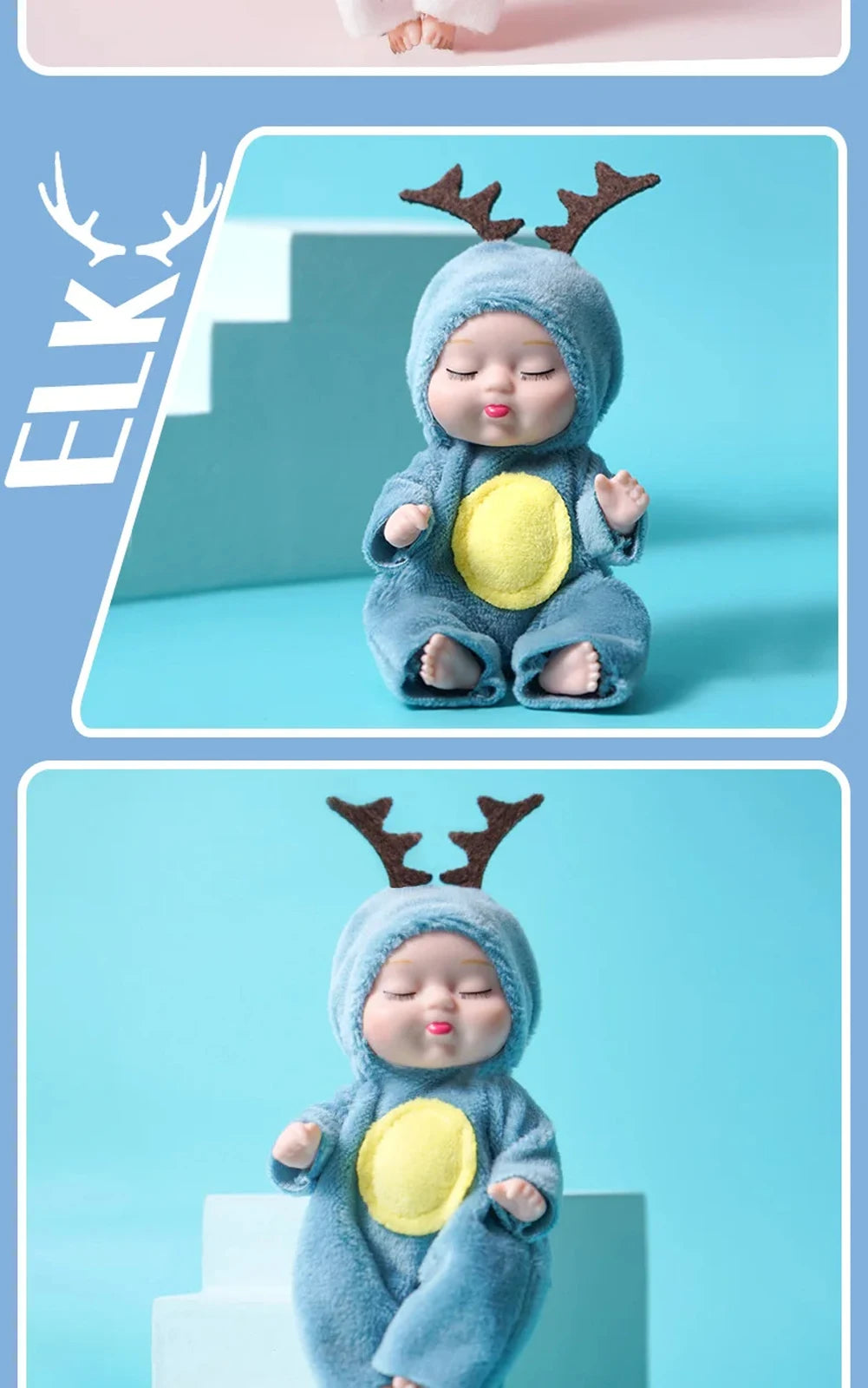 Mini Sleeping Baby Dolls with Clothes - Set of 6