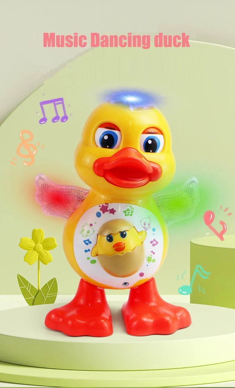 Electric Dancing Duck Toy with Music and Light-Up Eyes