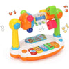 Interactive Drum & Piano Toy with Rotating Lights and Sounds
