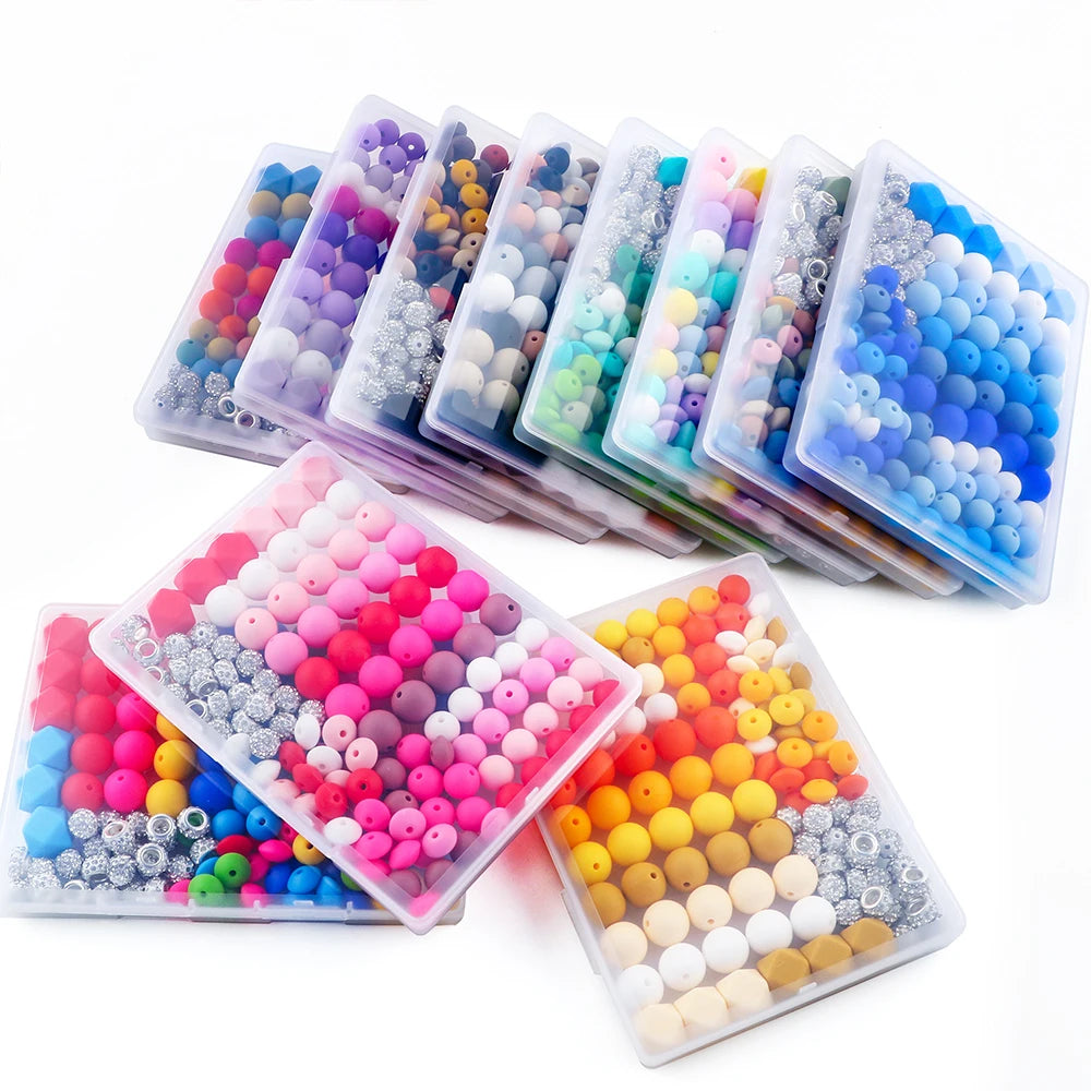 Silicone Beads Variety Pack for Jewelry Making – 120 Pieces