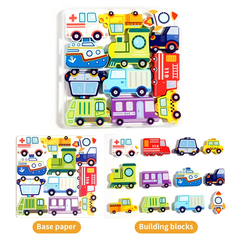 Wooden 3D Jigsaw Puzzle for Kids – Montessori Learning Toy