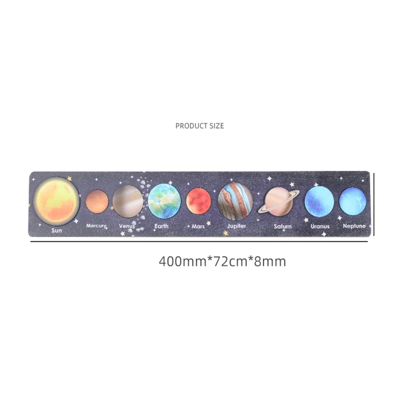 Montessori Wooden Solar System Puzzle for Kids