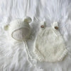 Hand-Knitted Newborn Romper and Hat Set for Photo Sessions
