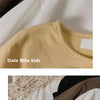 A yellow long sleeve cotton tee for kids displayed on a white background.