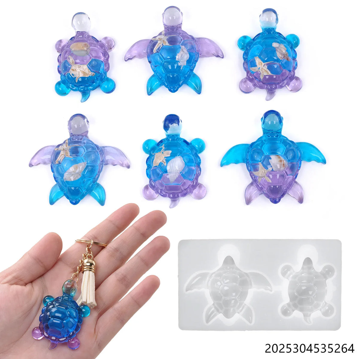 Cute Sea Turtle Silicone Mold for Epoxy Resin Crafts & Keychains