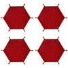 Red foldable PU leather hexagonal dice tray for tabletop games and desk organization