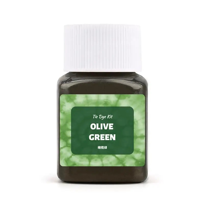 Jar of Olive Green textile fabric dye kit powder