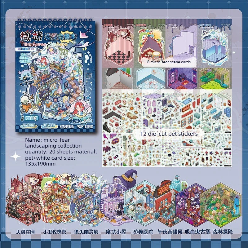 3D Landscape Sticker Collection Book for Scrapbooking & Journaling