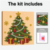 A Christmas tree painting kit featuring a festive tree decorated with pearls and diamonds, along with drilling accessories.