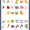 A collection of various animal illustrations used as cards for a memory matching game.