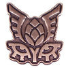 A set of retro 90s cartoon enamel pin brooches featuring stylized winged faces.