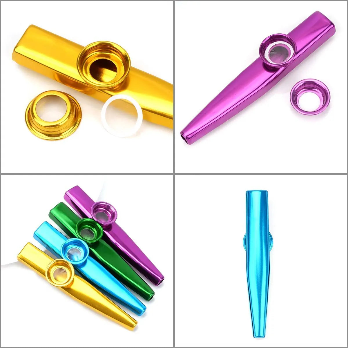 Silver Aluminum Kazoo with Vibrating Membrane