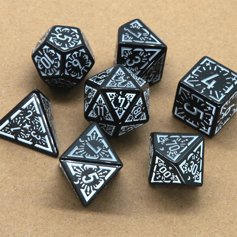 Premium Metal Polyhedral Dice Set – 7 Dice for D&D and RPG Games