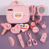 Wooden Pretend Play Makeup Set with Dressing Table & Makeup Bag
