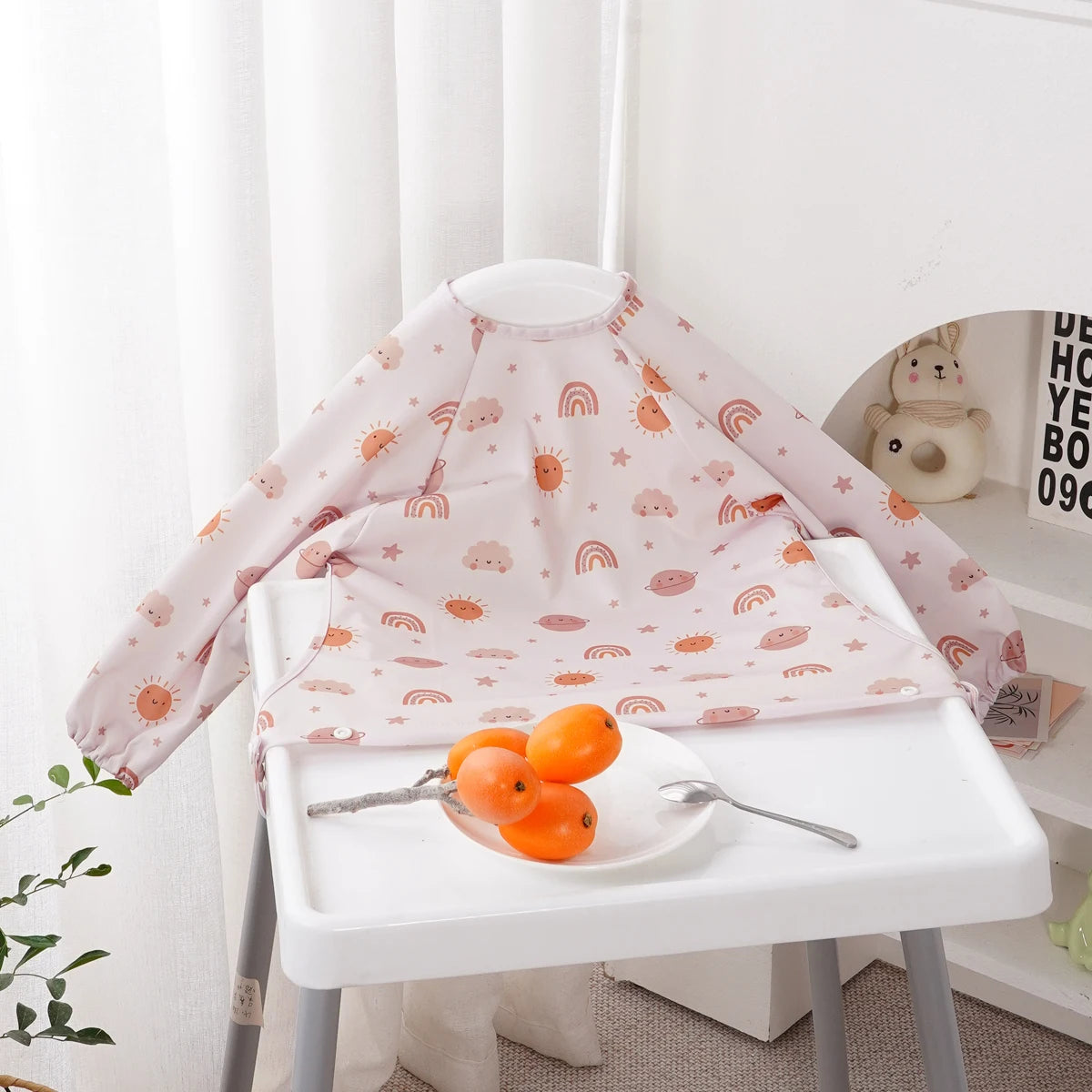 Waterproof Long-Sleeve Baby Bibs with Cute Designs