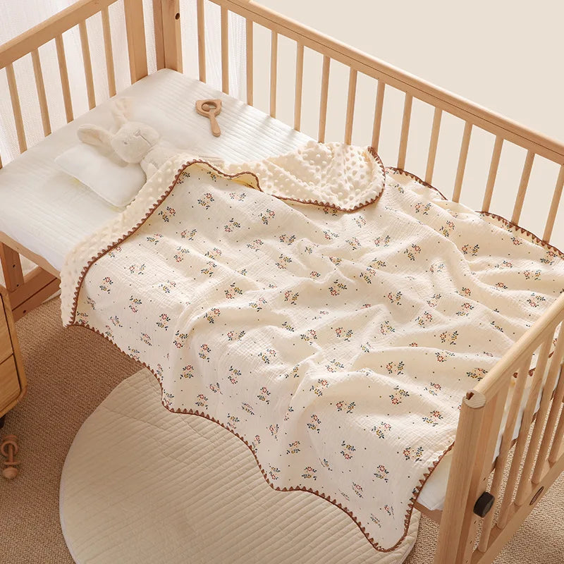 Baby Bear Print Cotton Gauze Swaddle Blanket
