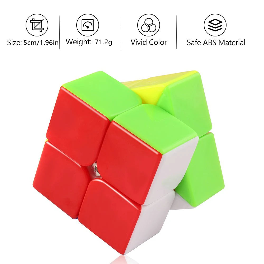 A multi-sided logic puzzle cube set with red, green, and white faces shown from an angle.