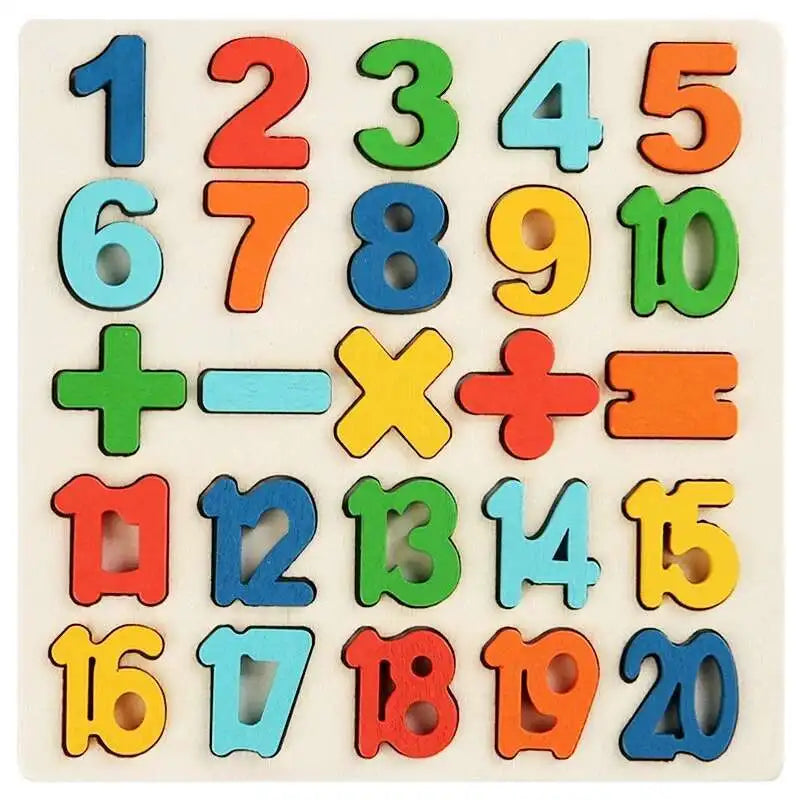 Wooden Montessori Number Puzzle & Sorting Toy