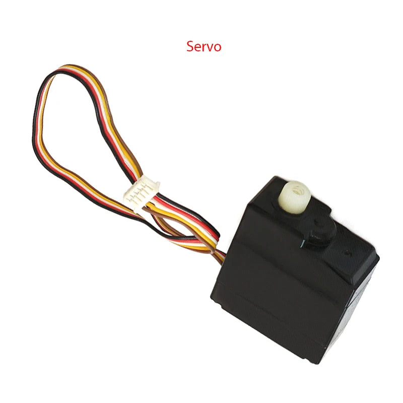 Servomotor mit Kabeln angeschlossen, beschriftet als Servo.