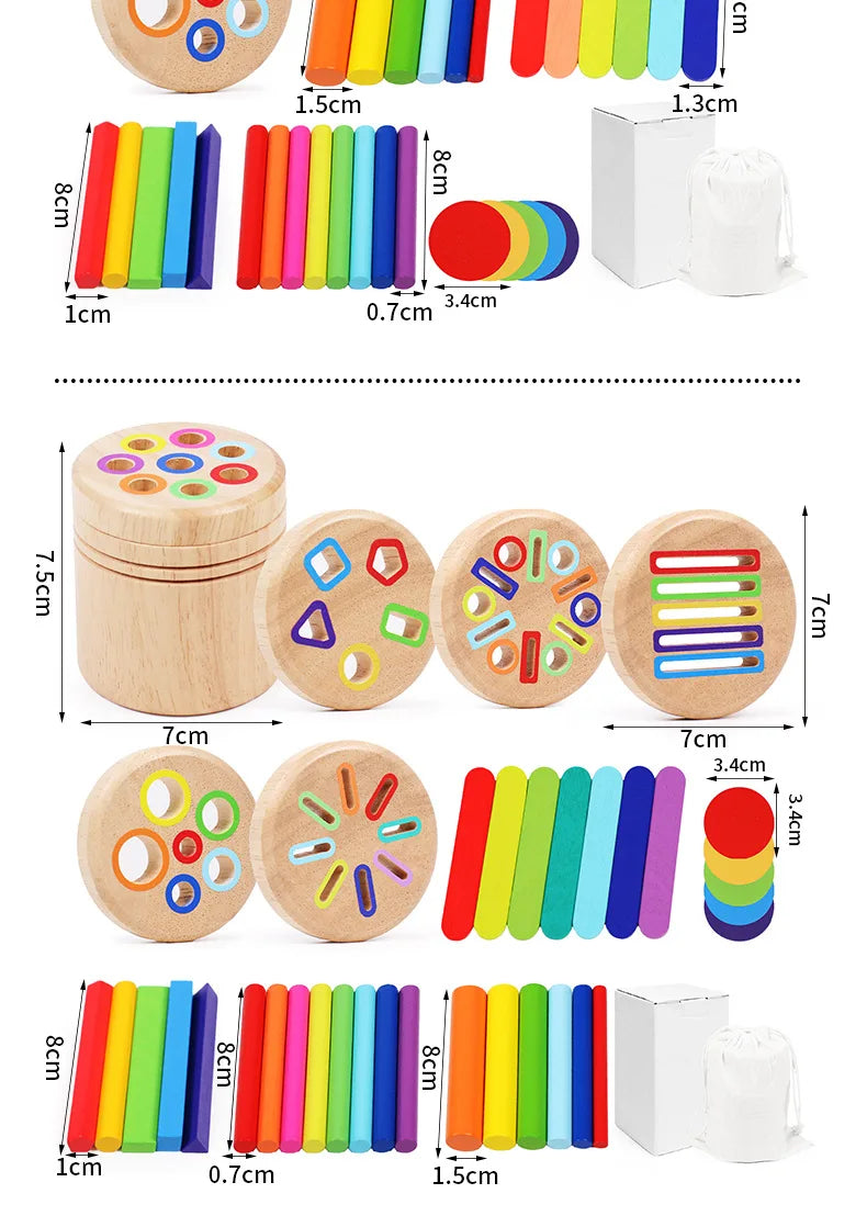 Wooden Montessori Color Sorting Toy for Toddlers