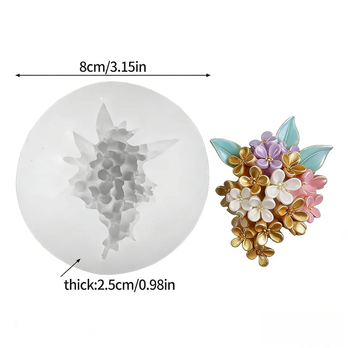 Reusable Rose Silicone Mold with Realistic Layered Petals