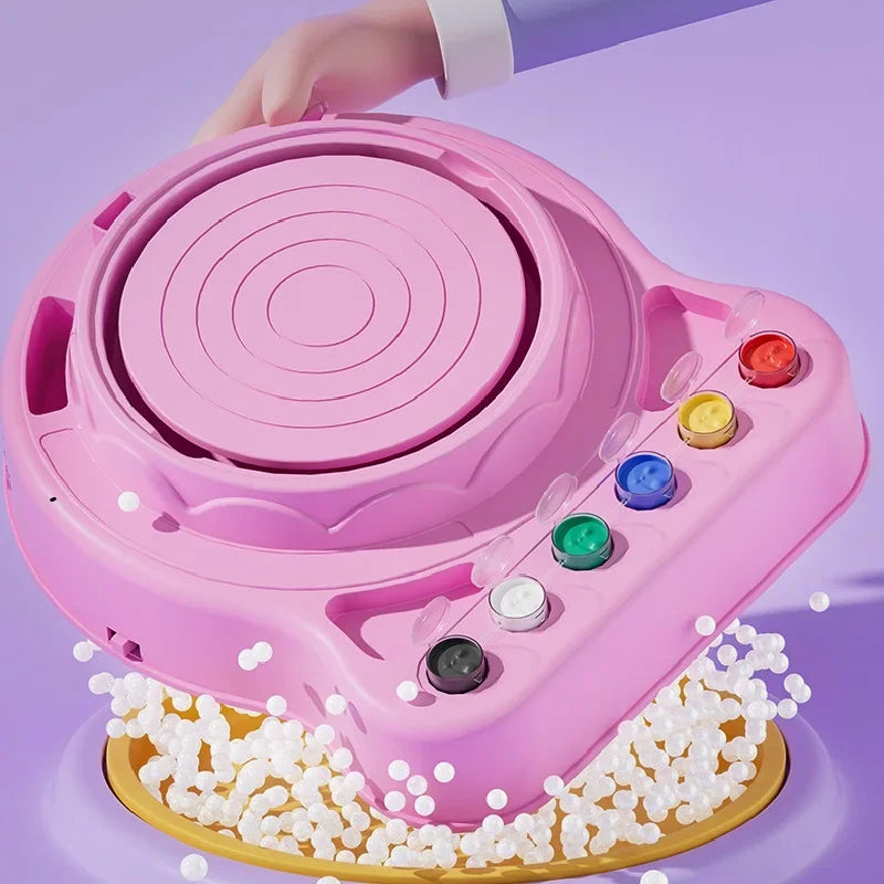 Electric Pottery Wheel with Detachable ABS Basin for Clay Crafting