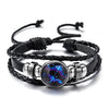 Zodiac Sign Luminous Leather Wrap Bracelet