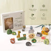 A set of wooden animal stacking blocks used for grasp ability and fine motor skills training.