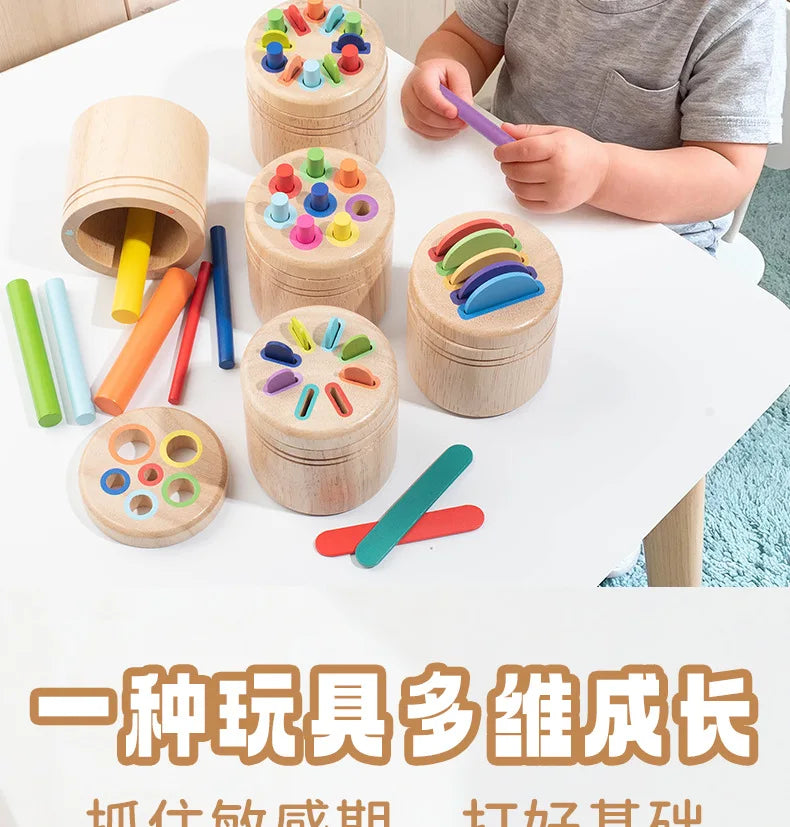 Wooden Montessori Color Sorting Toy for Toddlers