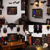 A display of a DIY wooden bookshelf insert kit featuring gothic and vampire themed books with LED lighting.